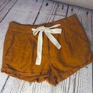 Aritzia Wilfred Linen Blend Shorts Silk Tie 2